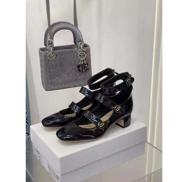Dior Women Shoes D-Doll Pump Black Shiny Laminated Calfskin (6)
