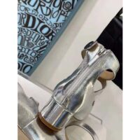 Dior Women Shoes D-Doll Pump Silver-Tone Shiny Laminated Calfskin