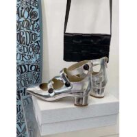 Dior Women Shoes D-Doll Pump Silver-Tone Shiny Laminated Calfskin