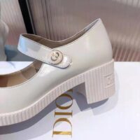 Dior Women Shoes D-Doll Pump White Shiny Calfskin CD Signature