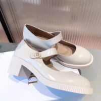 Dior Women Shoes D-Doll Pump White Shiny Calfskin CD Signature