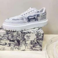 Dior Women Shoes Dior Addict Sneaker French Blue Toile De Jouy Technical Fabric