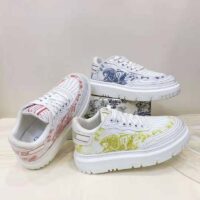 Dior Women Shoes Dior Addict Sneaker French Blue Toile De Jouy Technical Fabric