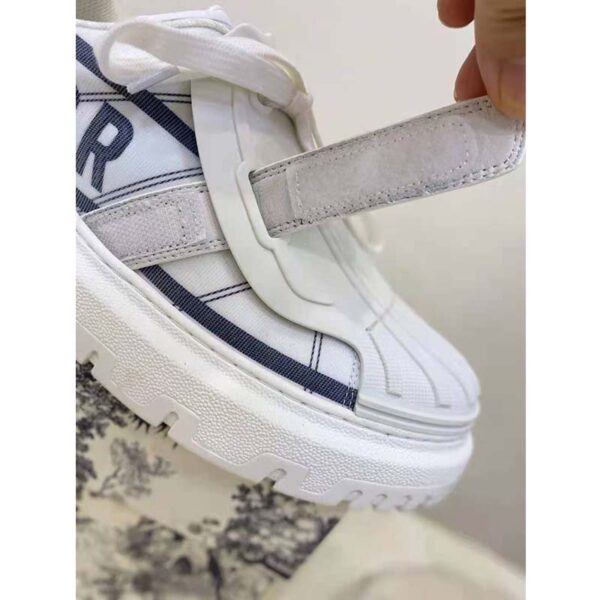 Dior Women Shoes Dior-ID Sneaker White and French Blue Technical Fabric (12)