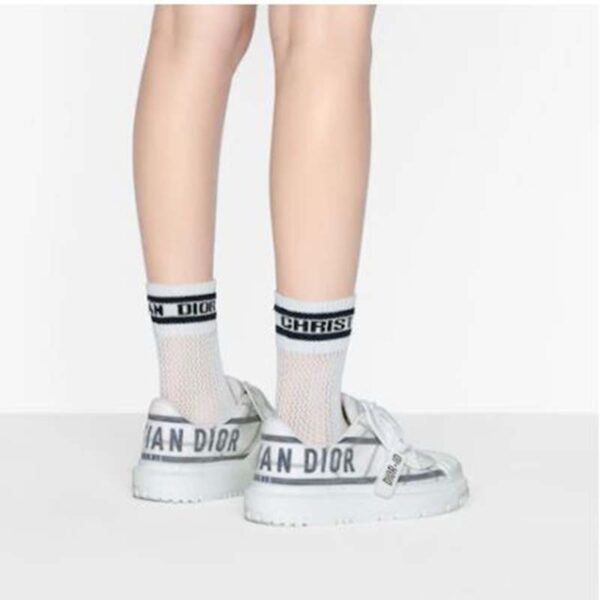Dior Women Shoes Dior-ID Sneaker White and French Blue Technical Fabric (3)