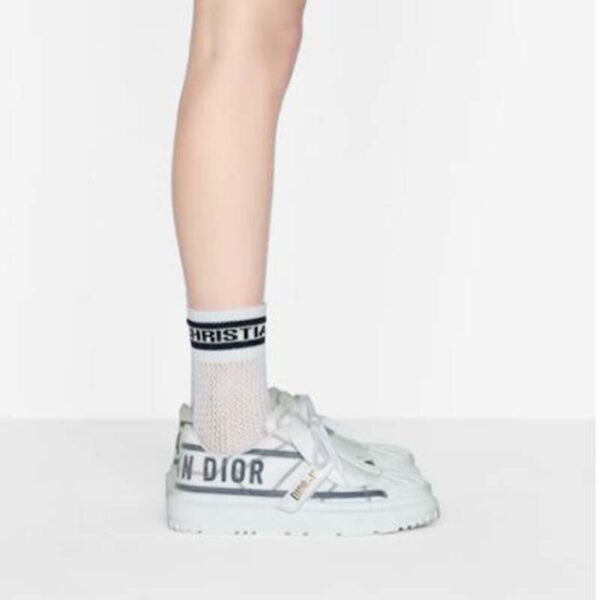 Dior Women Shoes Dior-ID Sneaker White and French Blue Technical Fabric (4)