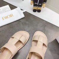 Dior Women Shoes Dior Ocean Sandal Rose Des Vents Lambskin CD Signature