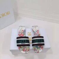 Dior Women Shoes Dway Dioramour Slide Multicolor Dior Zodiac Embroidered Cotton