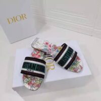 Dior Women Shoes Dway Dioramour Slide Multicolor Dior Zodiac Embroidered Cotton