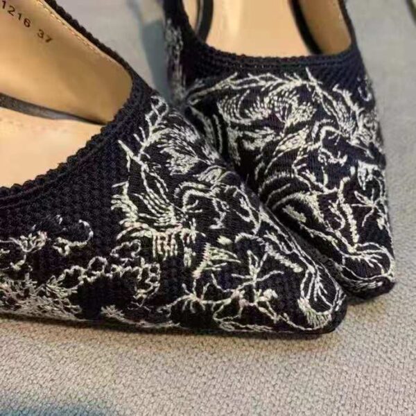 Dior Women Shoes J’Adior Slingback Pump Deep Blue Toile De Jouy Reverse Embroidered Cotton (8)