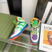 Gucci GG Unisex Gucci Basket Sneaker Lime White Demetra Rubber Interlocking G Patch
