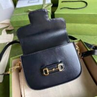 Gucci GG Unisex Gucci Horsebit 1955 Mini Bag Black Leather Green and Red Web