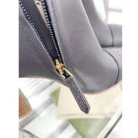 Gucci GG Women Ankle Boot with Interlocking G Black Leather 9 cm Heelerlocking G Black Leather 9 cm Heel (3)