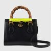 Gucci GG Women Gucci Diana Mini Tote Bag Double G Black Leather