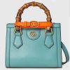 Gucci GG Women Gucci Diana Mini Tote Bag Double G Light Blue Leather