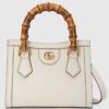 Gucci GG Women Gucci Diana Mini Tote Bag Double G White Leather