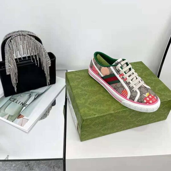 Gucci GG Women Gucci Les Pommes Sneaker Beige and Ebony GG Supreme Canvas (7)