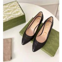 Gucci GG Women Matelassé Pump Black Matelassé Chevron Leather 10 cm Heel