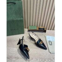 Gucci GG Women Pump with Bamboo Horsebit Black Leather