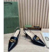 Gucci GG Women Pump with Bamboo Horsebit Black Leather