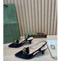 Gucci GG Women Pump with Bamboo Horsebit Black Leather