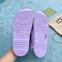 Gucci GG Women Sandal with Mini Double G Lilac Rubber