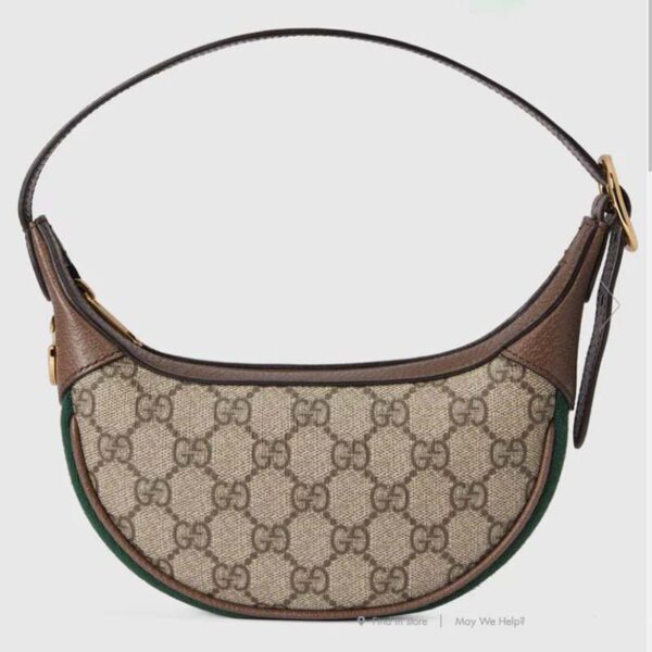 Gucci Women Ophidia GG Mini Bag Beige and Ebony GG Supreme Canvas