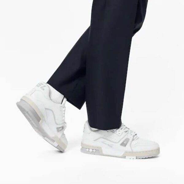 Louis Vuitton LV Unisex LV Trainer Sneaker White Grained Calf Leather Rubber Outsole1