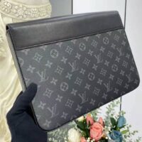 Louis Vuitton LV Unisex Pochette Steamer Monogram Eclipse Coated Canvas Cowhide Leather