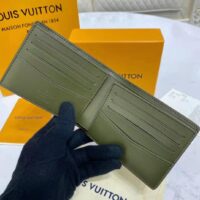 Louis Vuitton LV Unisex Slender Wallet Khaki Monogram Seal Cowhide Leather