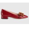 Louis Vuitton LV Women Ballet Flat with Bamboo Buckle Dark Red Leather