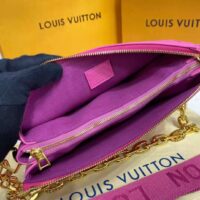 Louis Vuitton LV Women Cruissin PM Handbag Pink Purple Monogram Embossed Puffy Lambskin