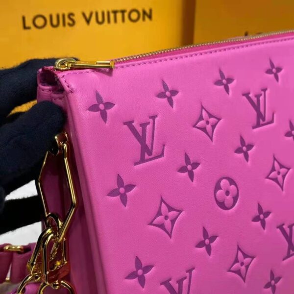 Louis Vuitton LV Women Cruissin PM Handbag Pink Purple Monogram Embossed Puffy Lambskin (16)
