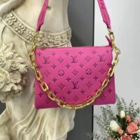 Louis Vuitton LV Women Cruissin PM Handbag Pink Purple Monogram Embossed Puffy Lambskin
