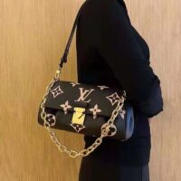 Louis Vuitton LV Women Favorite Tourterelle Black Beige Monogram Empreinte Embossed Supple Grained Cowhide