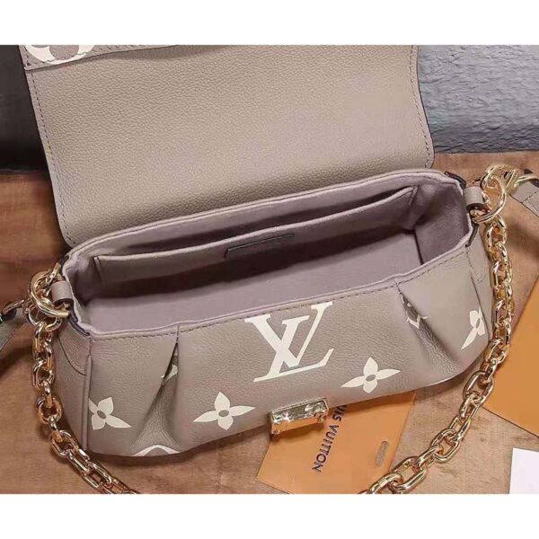 Louis Vuitton LV Women Favorite Tourterelle Gray Cream Monogram Empreinte Embossed Supple Grained Cowhide (12)