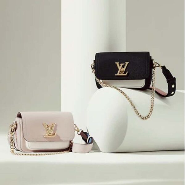 Louis Vuitton LV Women Lockme Tender Rosewater Greige Grained Calf Leather (11)