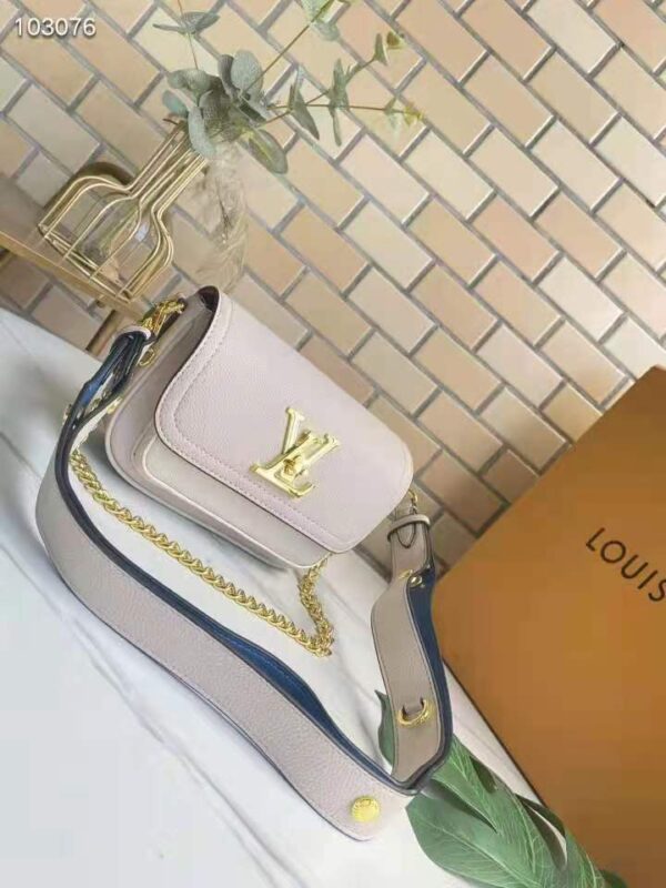 Louis Vuitton LV Women Lockme Tender Rosewater Greige Grained Calf Leather (4)