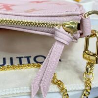 Louis Vuitton LV Women Mini Pochette Accessoires Pink Monogram Empreinte Embossed Supple Grained Cowhide