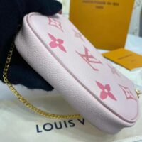 Louis Vuitton LV Women Mini Pochette Accessoires Pink Monogram Empreinte Embossed Supple Grained Cowhide