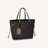 Louis Vuitton LV Women Neverfull MM Tote Bag Wild at Heart Black Embossed Supple Grained Cowhide