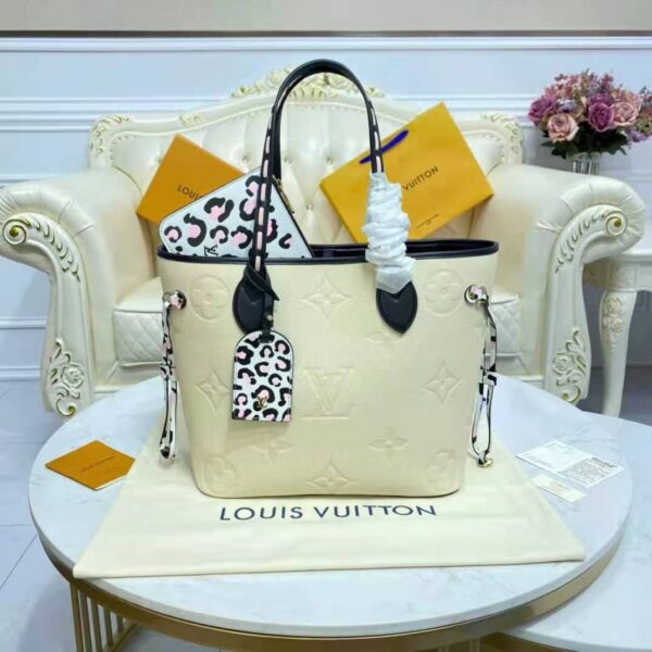Louis Vuitton LV Women Neverfull MM Tote Bag Wild at Heart Cream Embossed Supple Grained Cowhide (2)