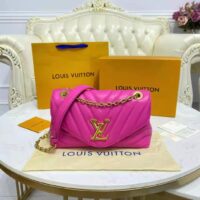 Louis Vuitton LV Women New Wave Chain Bag Handbag Agathe Pink Smooth Cowhide Leather