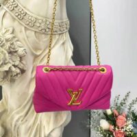 Louis Vuitton LV Women New Wave Chain Bag Handbag Agathe Pink Smooth Cowhide Leather