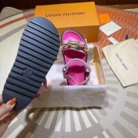 Louis Vuitton LV Women Paseo Flat Comfort Sandal Pink Monogram Embossed Lamb and Calf Leather