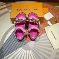 Louis Vuitton LV Women Paseo Flat Comfort Sandal Pink Monogram Embossed Lamb and Calf Leather