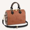 Louis Vuitton LV Women Speedy Bandoulière 25 Handbag Caramel Embossed Supple Grained Cowhide