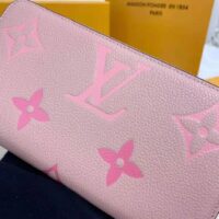 Louis Vuitton LV Women Zippy Wallet Pink Monogram Empreinte Embossed Supple Grained Cowhide Leather