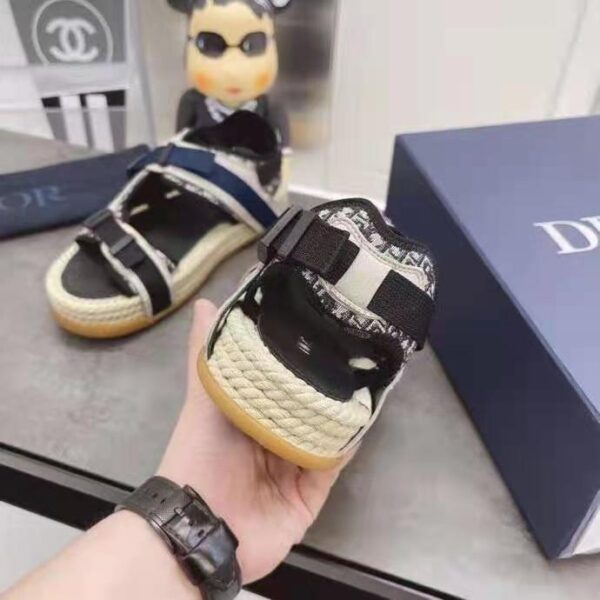Dior Women Shoes Dior Atlas Sandal Beige Black Dior Oblique Jacquard Beige Suede (11)