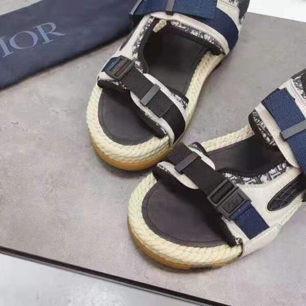 Dior Women Shoes Dior Atlas Sandal Beige Black Dior Oblique Jacquard Beige Suede (12)